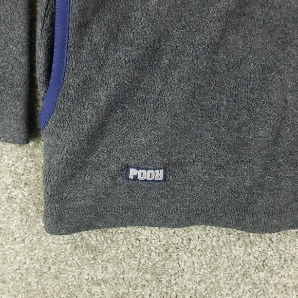 Whinny the Pooh Pull Over Medium M Womens Gray Long Sleeve Fleece 1/4 Zip - Picture 4 of 9